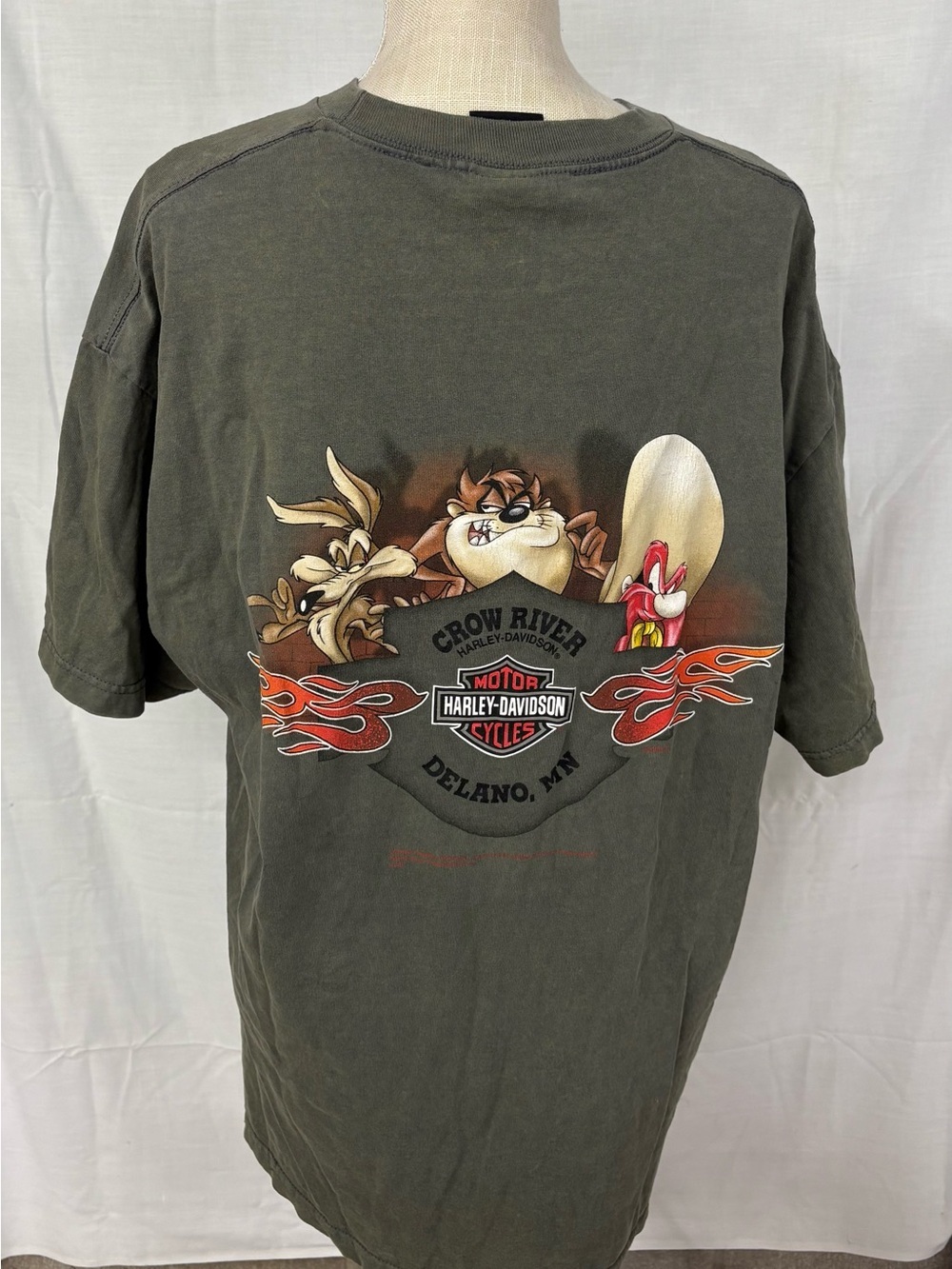 Harley-Davidson Looney Tunes Taz Stratman TShirt XL Delano, MN 2 Side Y2k - Picture 4 of 16